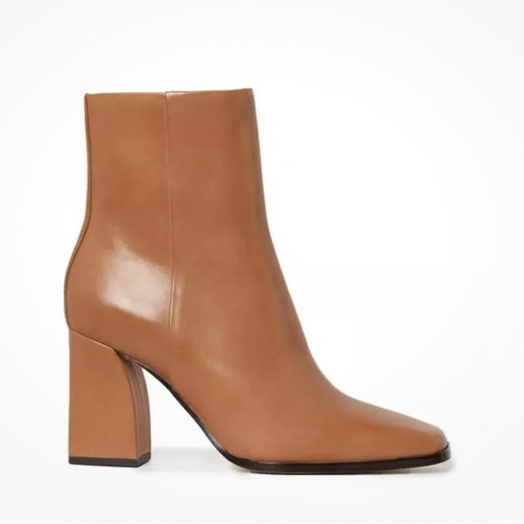 PAIGE Farah Square Toe Booties in Cognac, Size 6.5 NEW in Box $420